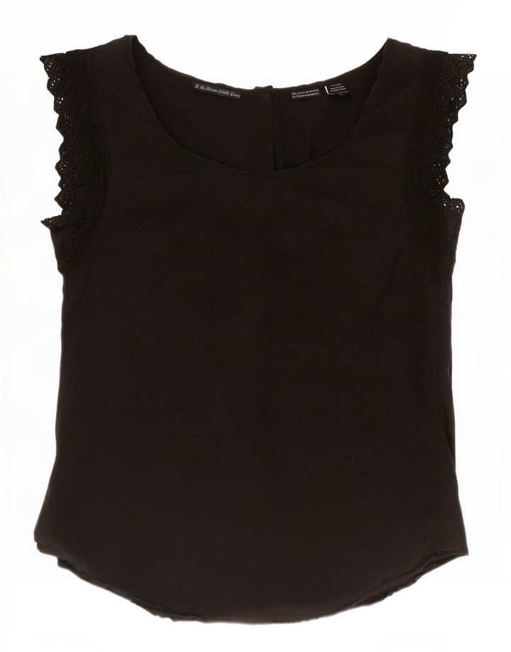 Maison Scotch Womens Blouse Top US 1 XS Black Silk