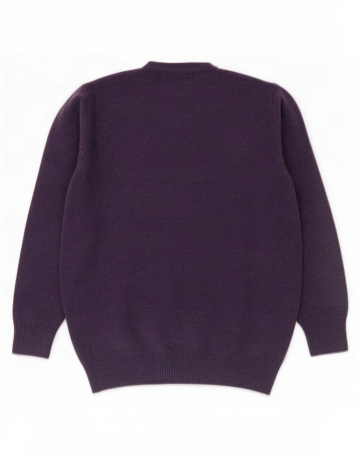 Marks & Spencer Mens Crew Neck Jumper Sweater Medium Purple Lambswool