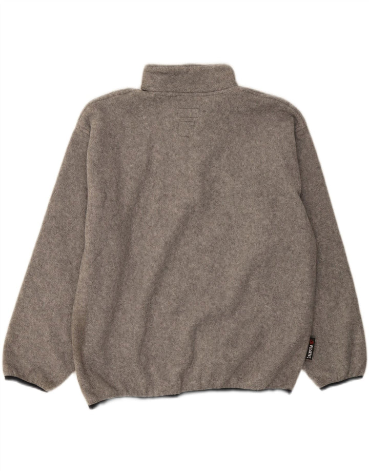 INVICTA Mens Zip Neck Fleece Jumper Medium Grey Polyester