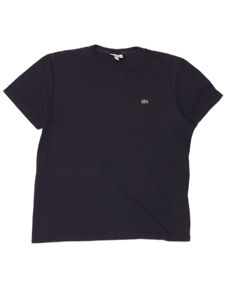LACOSTE Mens Regular Fit T-Shirt Top Size 6 XL Navy Blue Cotton