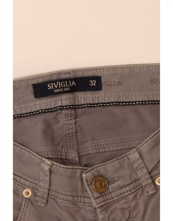 SIVIGLIA Womens Straight Jeans W32 L30 Grey Cotton
