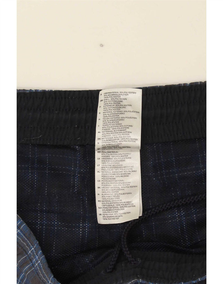 Adidas Mens Swimming Shorts Small Navy Blue Check Polyester
