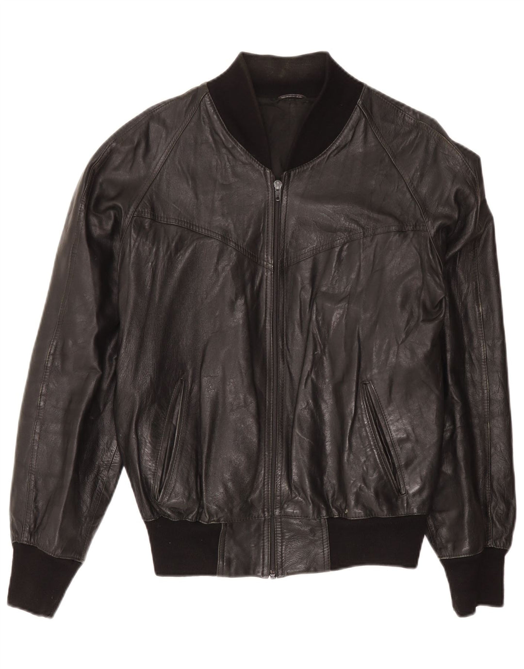 Vintage Mens Leather Jacket UK 40 Large Black