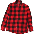 Eddie Bauer Mens Relaxed Fit Flannel Shirt Small Red Check Cotton