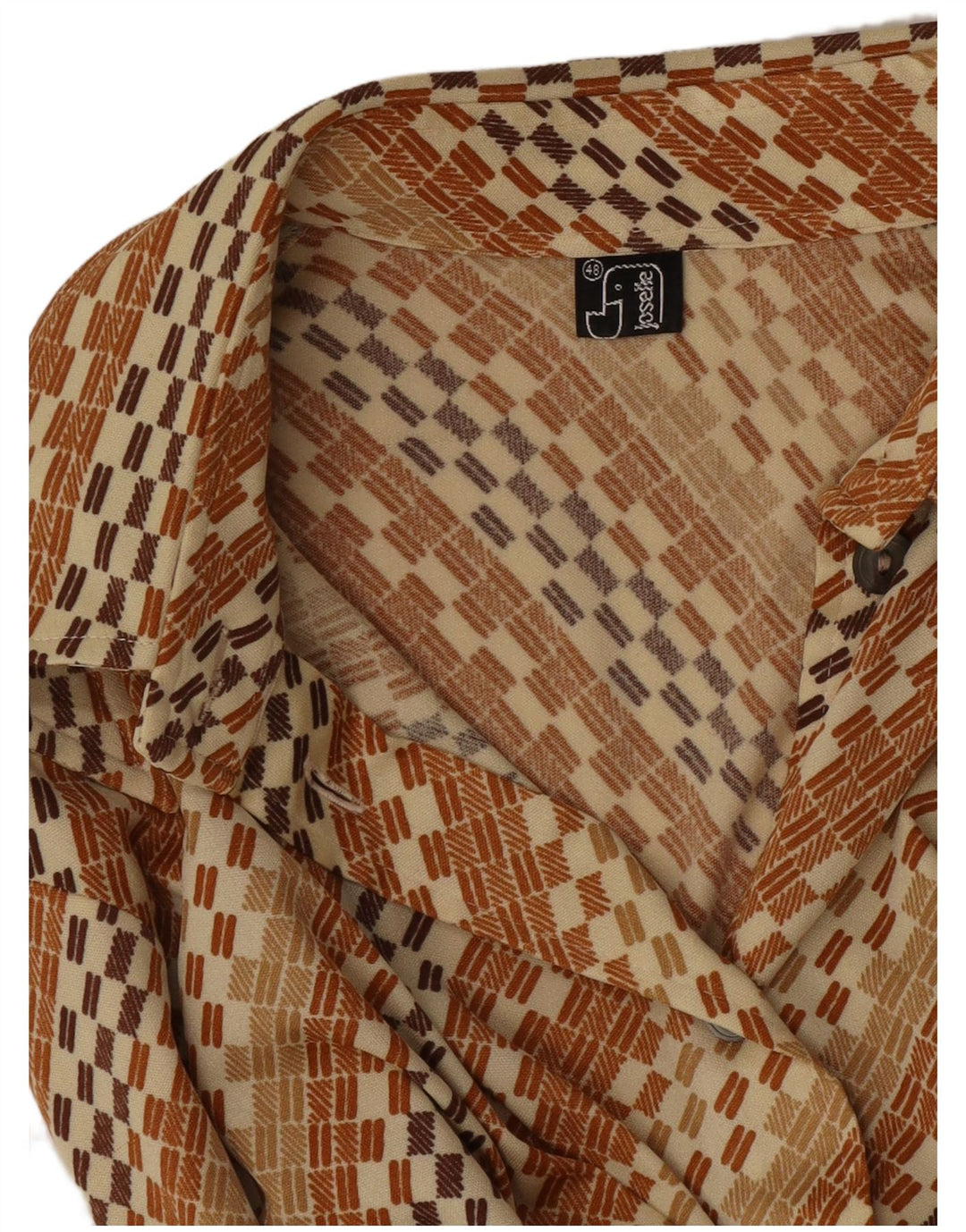 Vintage Womens Shirt IT 48 XL Brown Striped