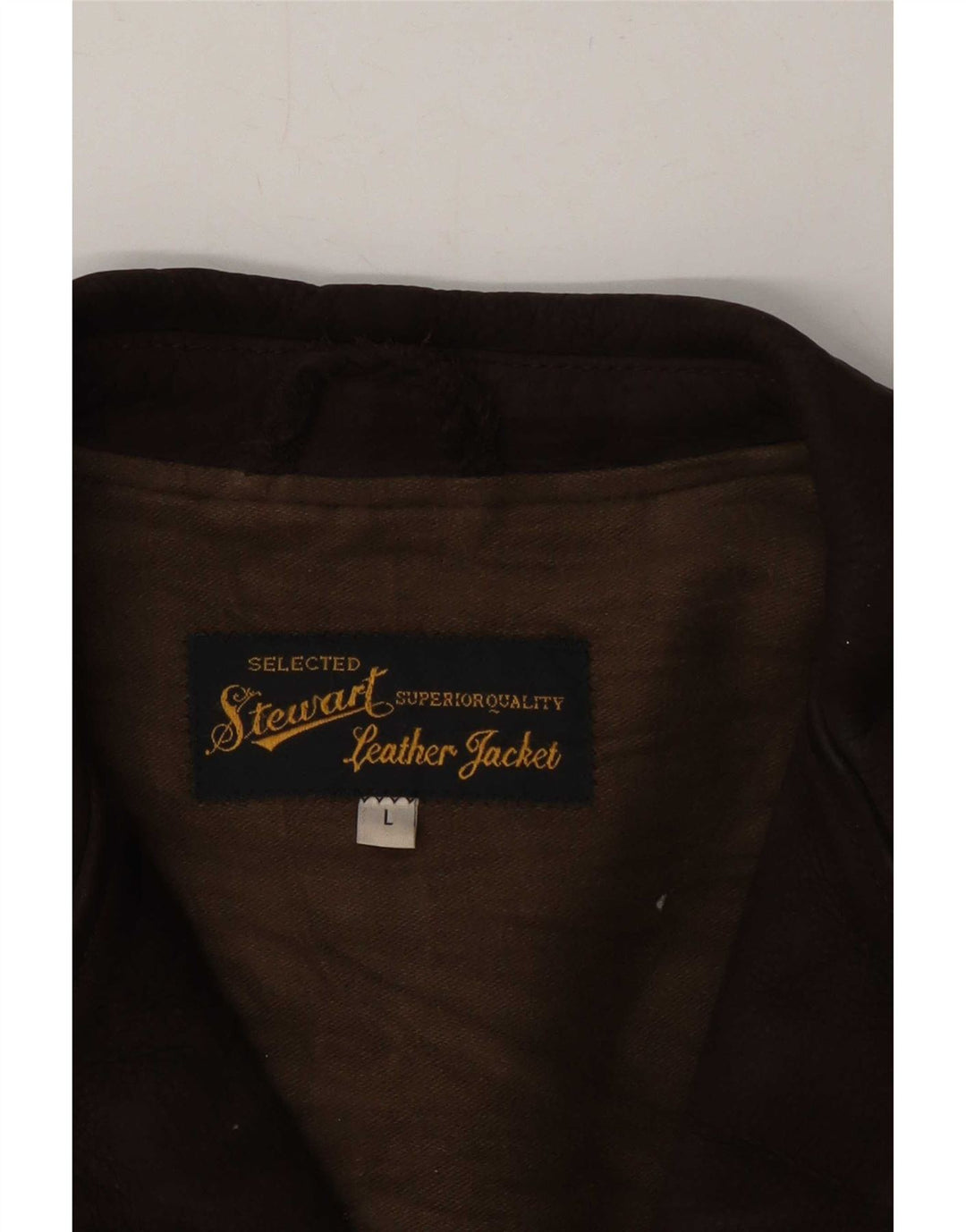 Stewart Mens Leather Jacket UK 40 Large Brown