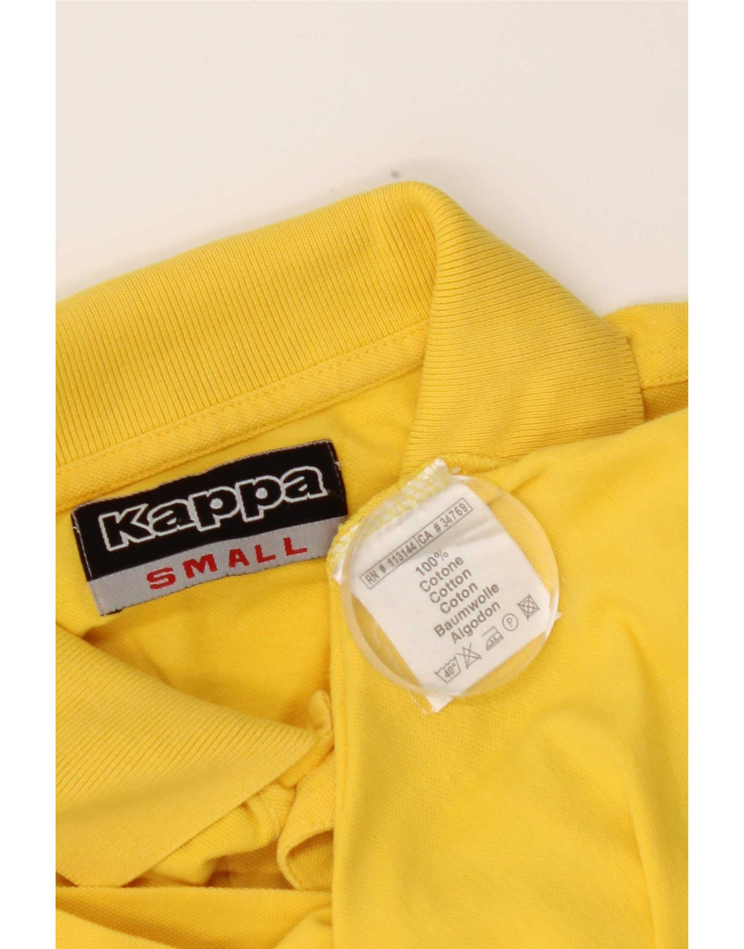Kappa Mens Polo Shirt Small Yellow Cotton