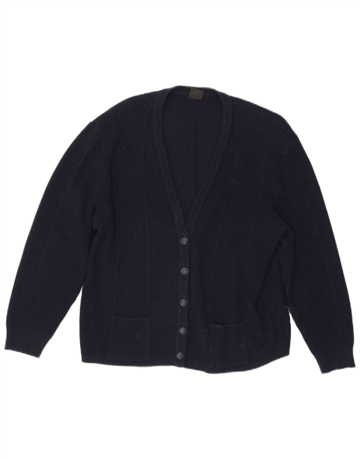 Schoeller Womens Cardigan Sweater IT 48 XL Navy Blue Polyacrylic