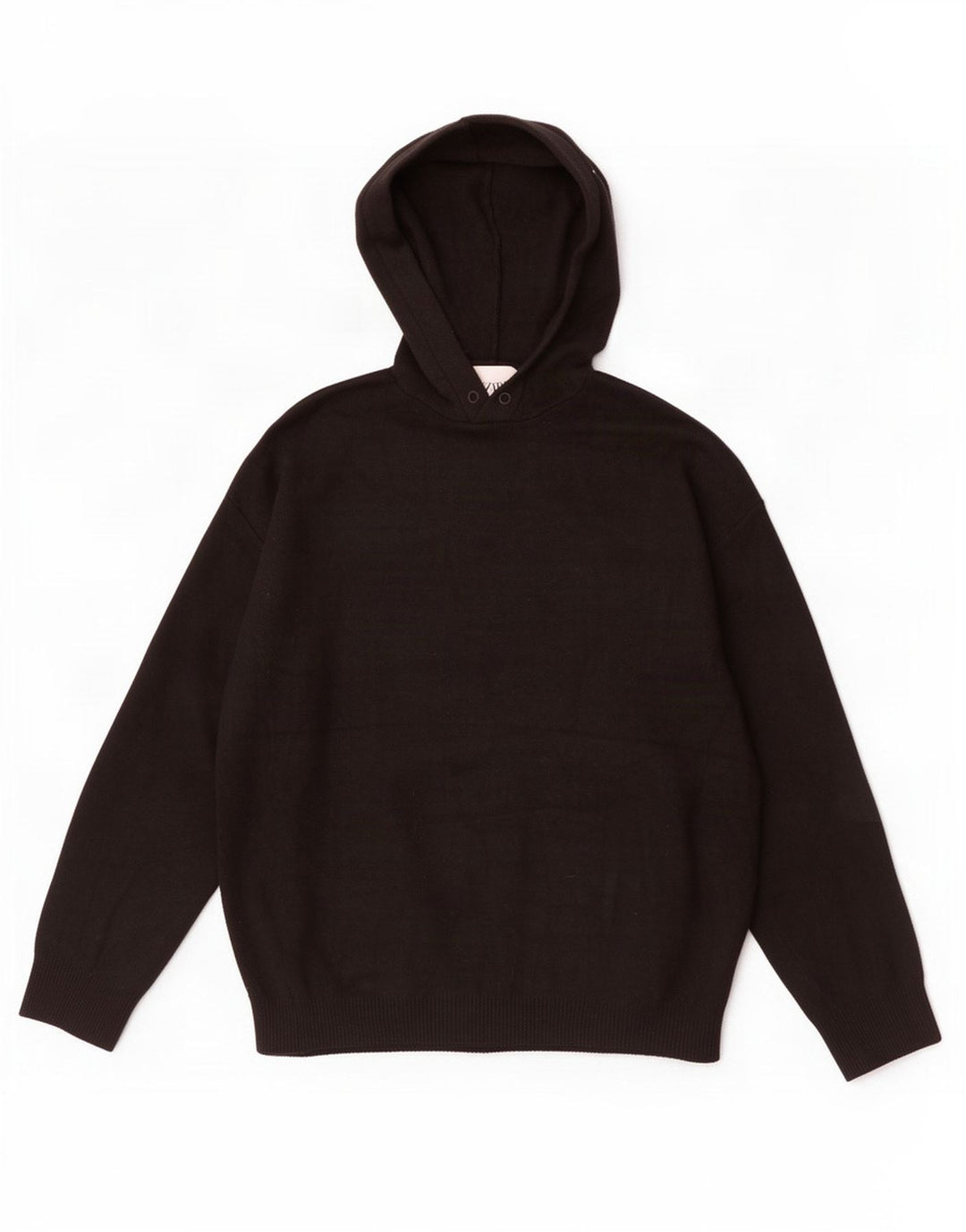 Zara Mens Hooded Jumper Sweater Medium Black Viscose