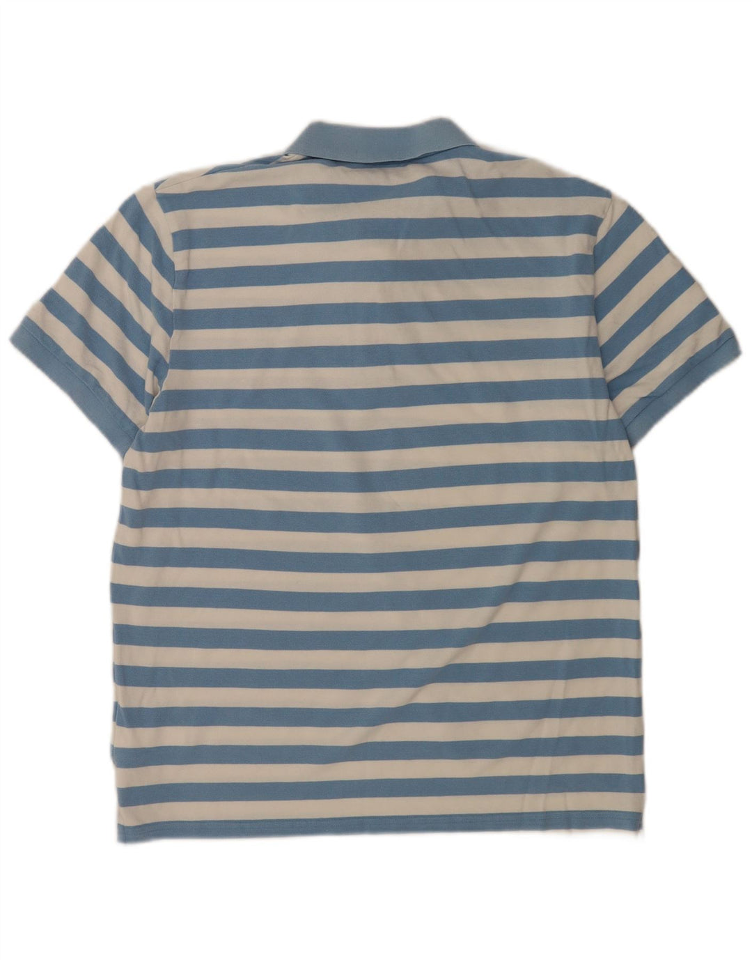 Gant Mens Polo Shirt Large Blue Striped Cotton