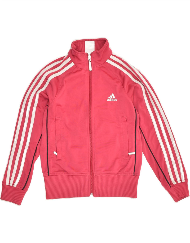 ADIDAS Girls Tracksuit Top Jacket 7-8 Years Pink Polyester | Vintage Adidas | Thrift | Second-Hand Adidas | Used Clothing | Messina Hembry 