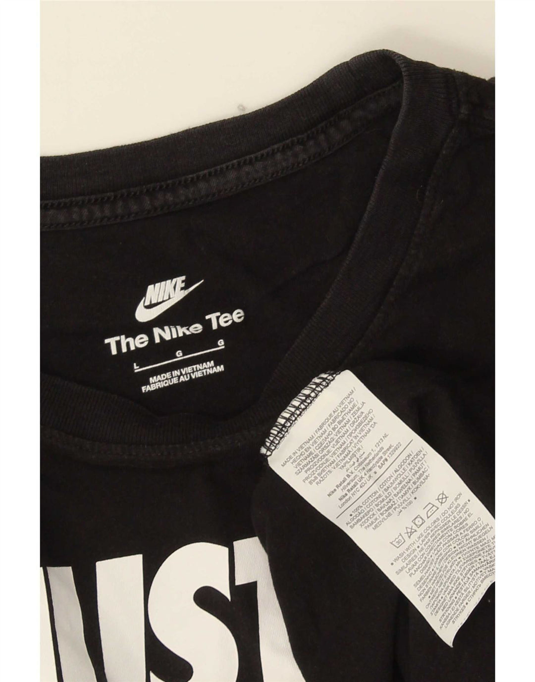 Nike Mens Graphic T-Shirt Top Large Black Cotton