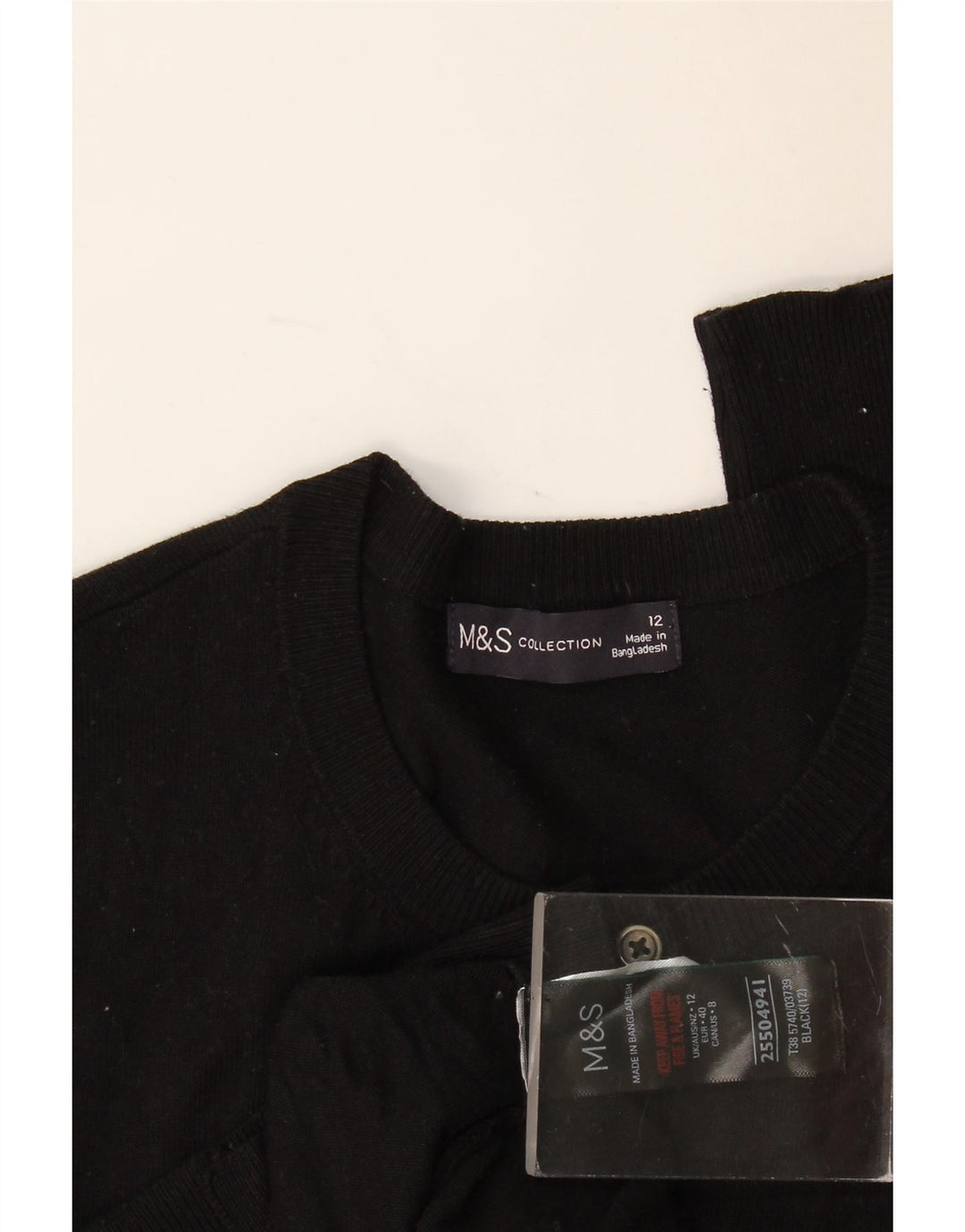 Marks & Spencer Womens Cardigan Sweater UK 12 Medium Black Viscose