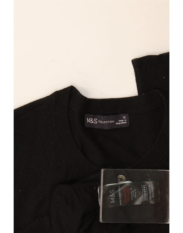 Marks & Spencer Womens Cardigan Sweater UK 12 Medium Black Viscose
