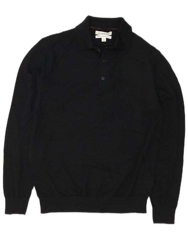 Marks & Spencer Mens Autograph Polo Neck Jumper Sweater Medium Black