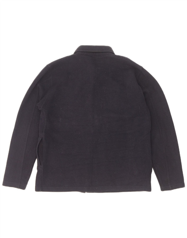 Zara Mens Overshirt Shirt Medium Navy Blue Cotton