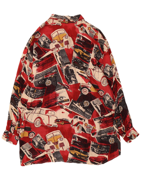 Vintage Womens Abstract Pattern Shirt 3XL Multicoloured Cars