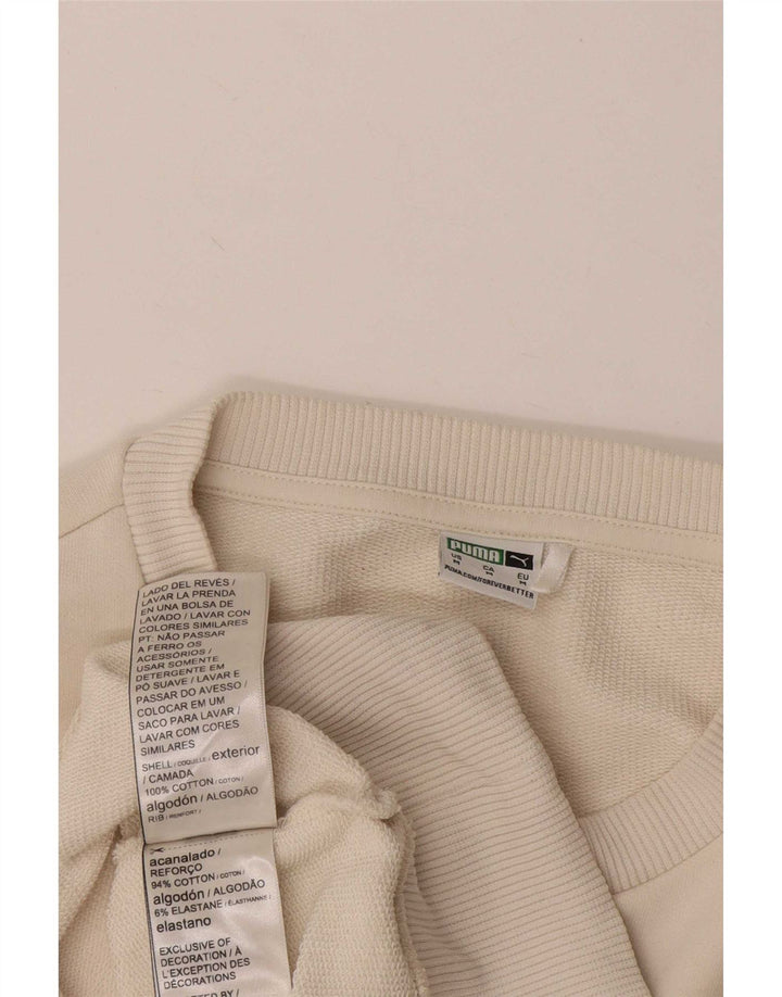 Puma Womens Sweatshirt Jumper UK 14 Medium White Cotton