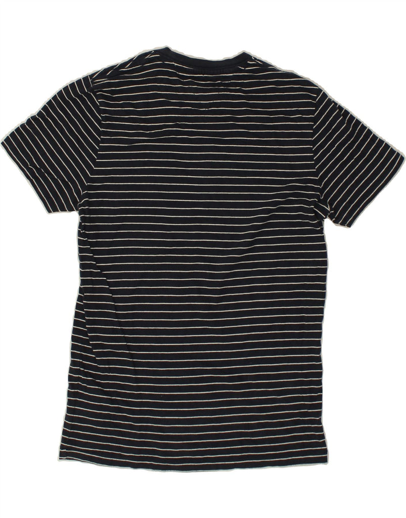 TOMMY HILFIGER Mens Graphic T-Shirt Top Medium Navy Blue Striped Cotton Vintage Tommy Hilfiger and Second-Hand Tommy Hilfiger from Messina Hembry 