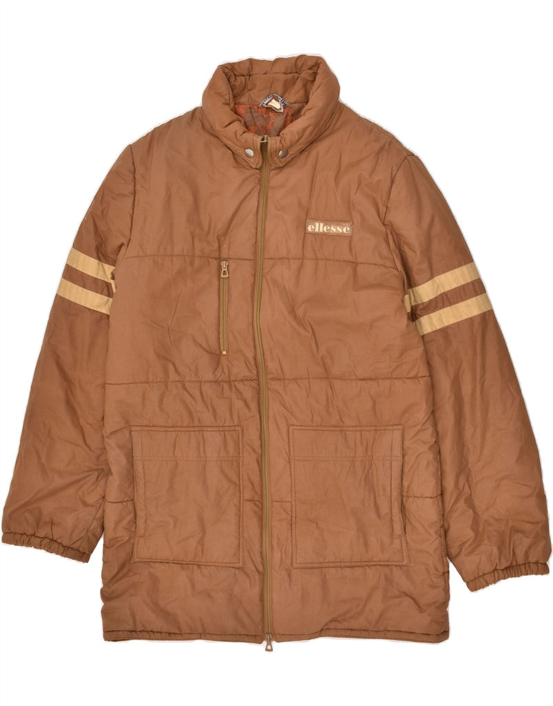 ELLESSE Mens Hooded Padded Coat UK 38 Medium Brown | Vintage Ellesse | Thrift | Second-Hand Ellesse | Used Clothing | Messina Hembry 