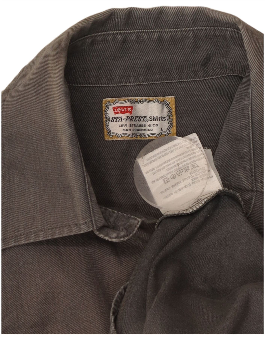 Levi's Mens Western Shirt Large Grey Cotton