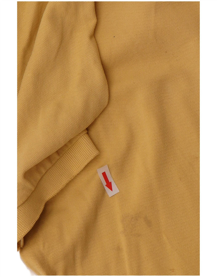 Asics Mens Polo Shirt Large Yellow Cotton