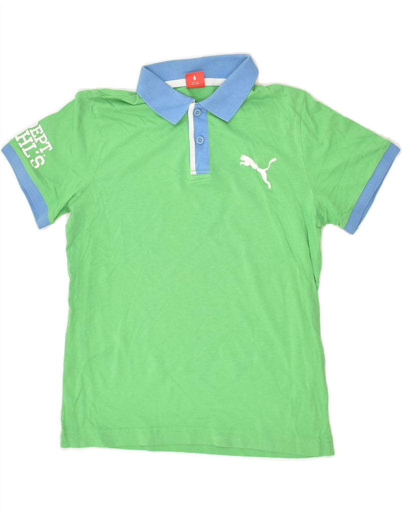 PUMA Boys Polo Shirt 11-12 Years Large Green | Vintage Puma | Thrift | Second-Hand Puma | Used Clothing | Messina Hembry 