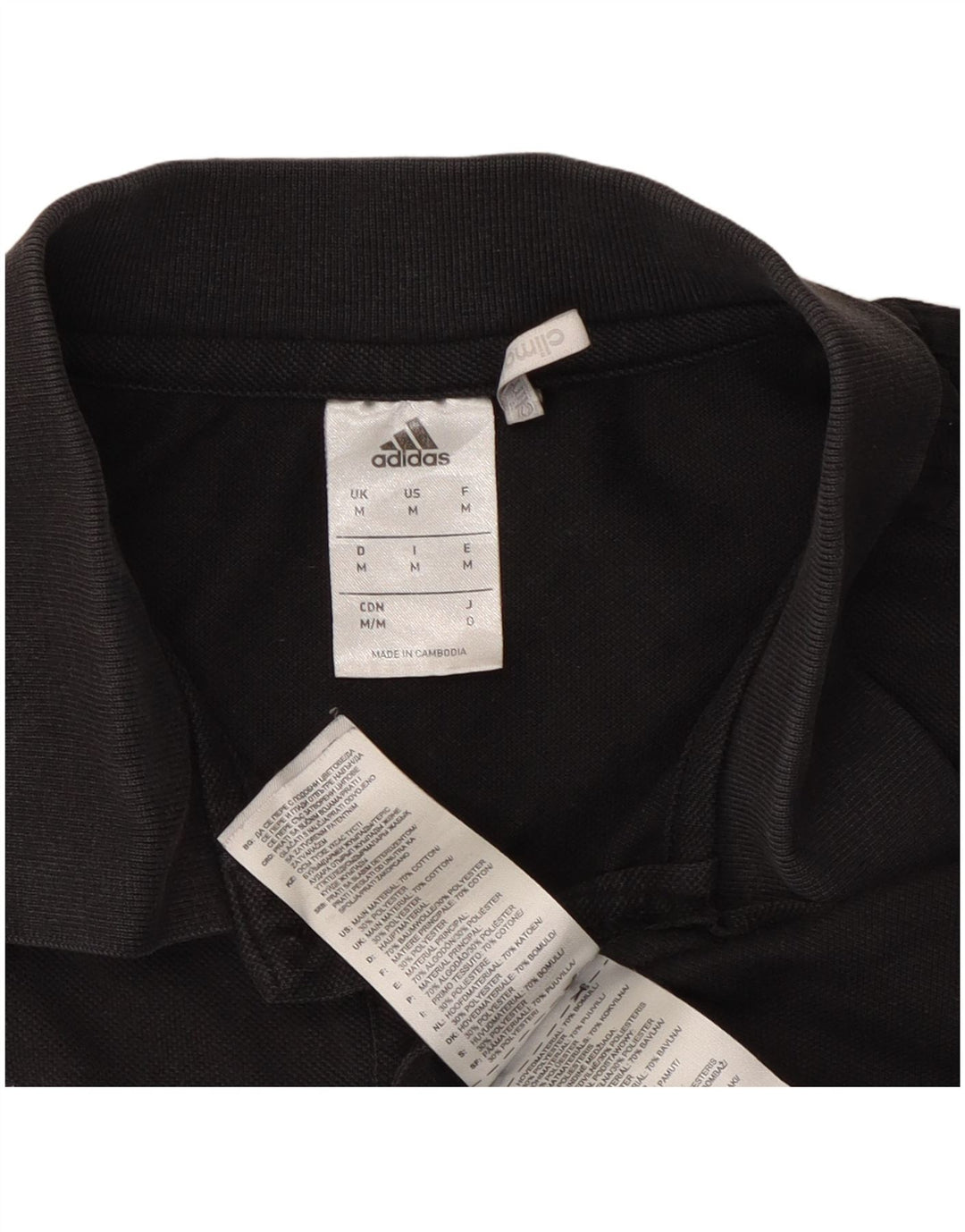 Adidas Mens Graphic Polo Shirt Medium Black Cotton