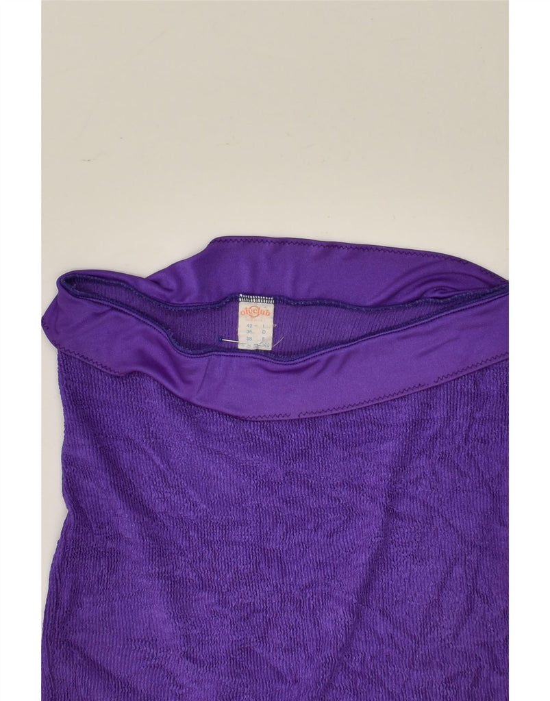 VINTAGE Womens Crop Off Shoulder Top EU 38 Medium Purple Polyamide | Vintage Vintage | Thrift | Second-Hand Vintage | Used Clothing | Messina Hembry 