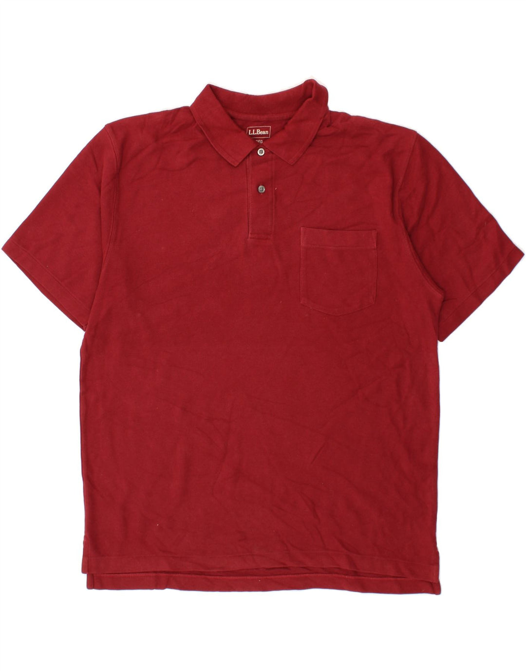 L.L.BEAN Mens Polo Shirt Large Red Cotton Vintage L.L.Bean and Second-Hand L.L.Bean from Messina Hembry 