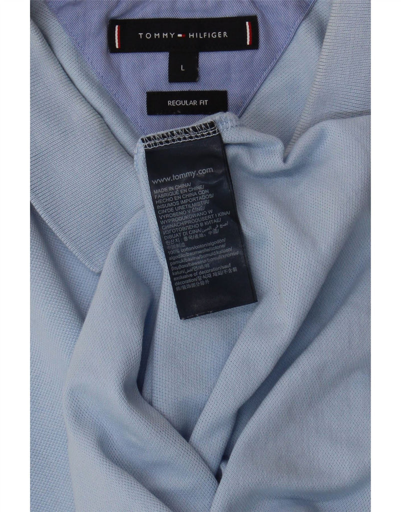 TOMMY HILFIGER Mens Regular Fit Polo Shirt Large Blue Cotton Vintage Tommy Hilfiger and Second-Hand Tommy Hilfiger from Messina Hembry 