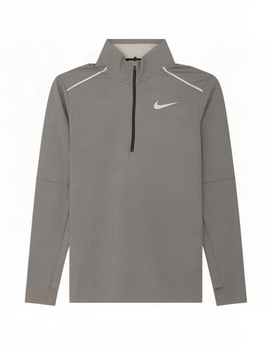Nike Mens Dri Fit Zip Neck Pullover Tracksuit Top Medium Grey Polyester