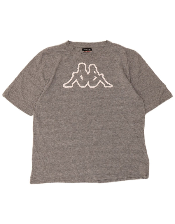 Kappa Mens Graphic T-Shirt Top Large Grey Flecked Cotton