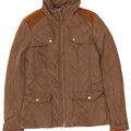 Zara Womens Quilted Jacket UK 10 Small Brown Polyester
