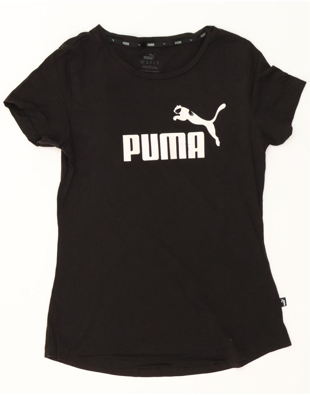 PUMA Womens Graphic T-Shirt Top UK 12 Medium Black Vintage Puma and Second-Hand Puma from Messina Hembry 