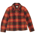 Verse Womens 5 Button Blazer Jacket UK 14 Large  Brown Plaid Wool