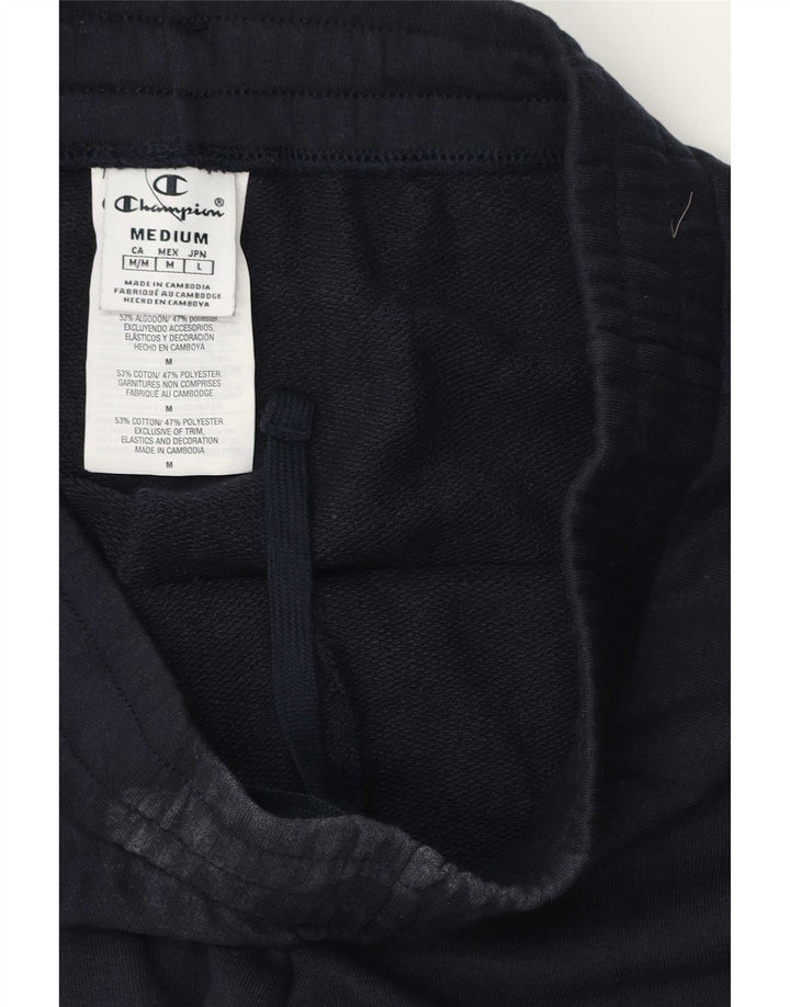 Champion Womens Tracksuit Trousers UK 14 Medium Navy Blue Cotton