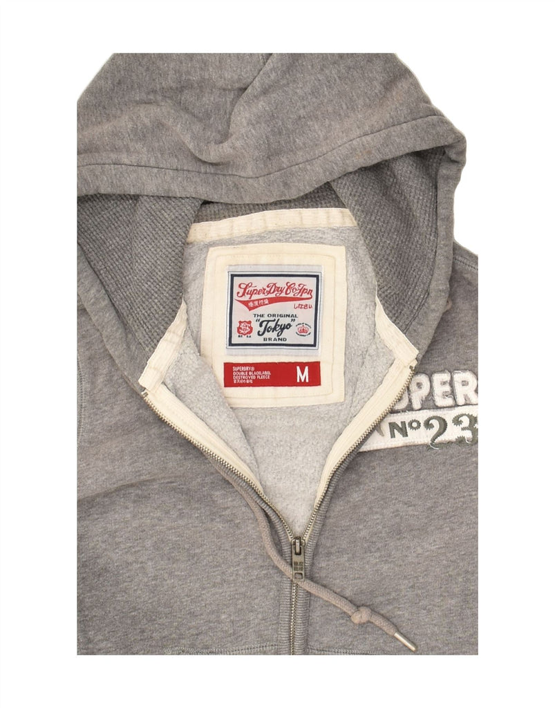 SUPERDRY Womens Zip Hoodie Sweater UK 14 Medium Grey Cotton | Vintage Superdry | Thrift | Second-Hand Superdry | Used Clothing | Messina Hembry 