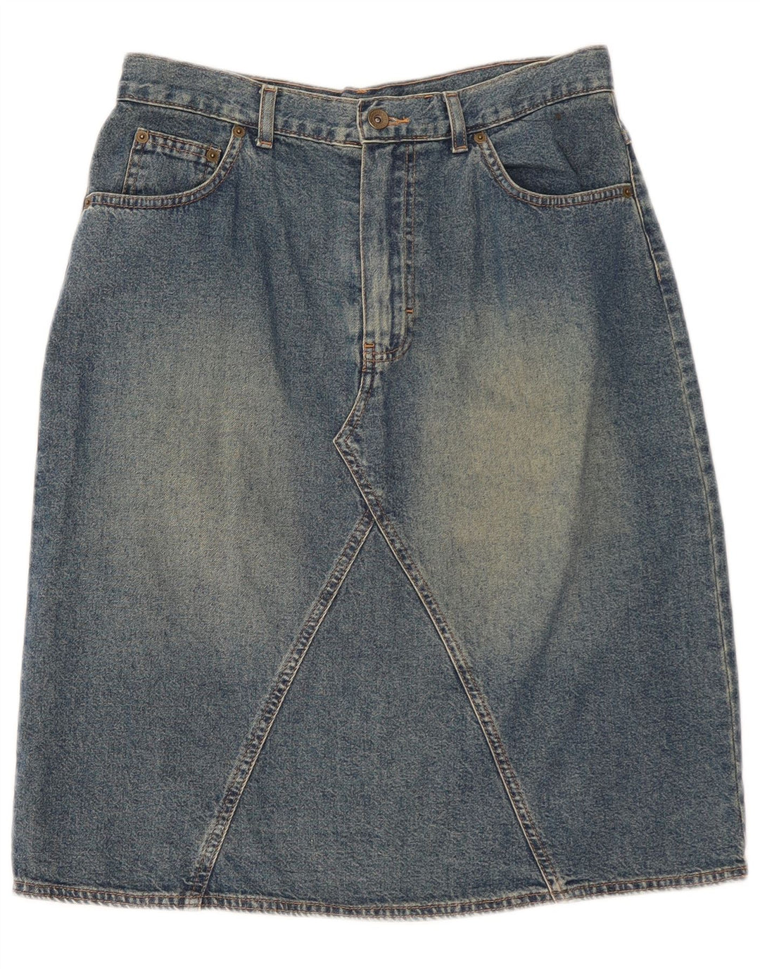 Marks & Spencer Womens Denim Skirt UK 14 Medium W30  Blue Cotton