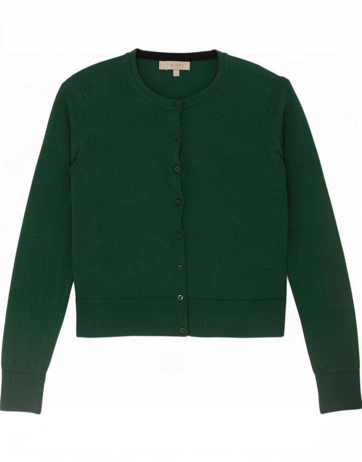 Hobbs Womens Cardigan Sweater UK 10 Small Green Wool