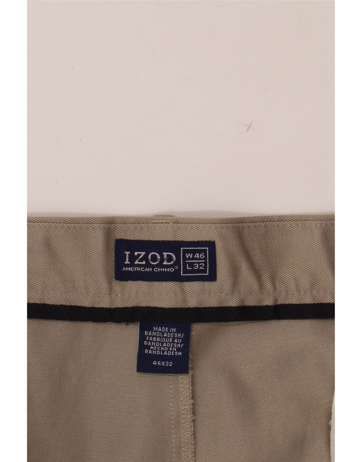 IZOD Mens Straight Chino Trousers W46 L32 Beige Cotton Vintage Izod and Second-Hand Izod from Messina Hembry 
