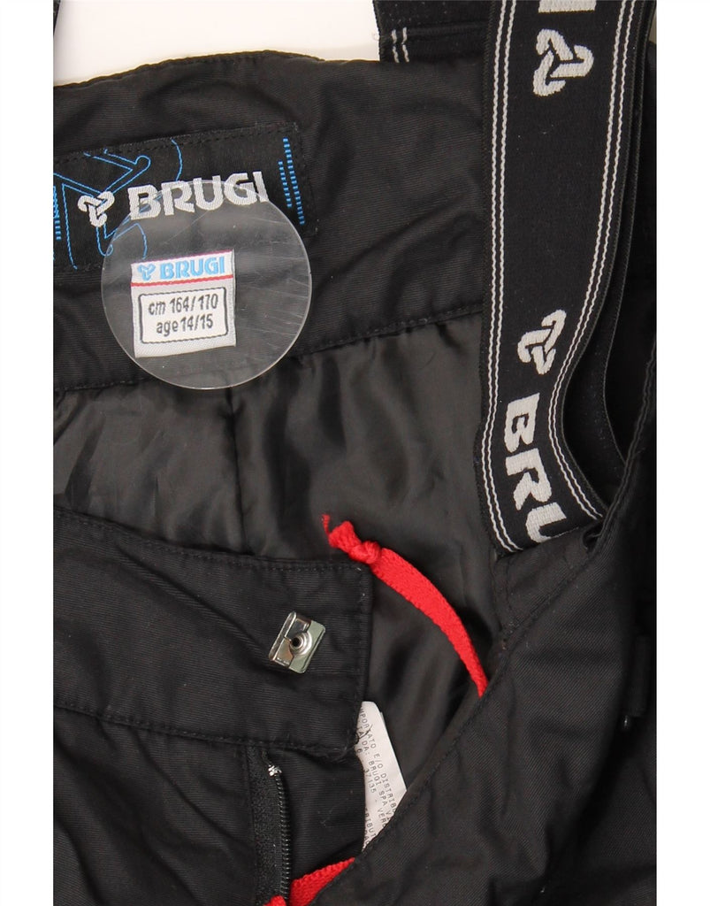 BRUGI Boys Graphic Dungarees Ski Trousers 14-15 Years  Black Vintage Brugi and Second-Hand Brugi from Messina Hembry 