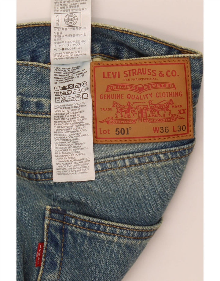 Levi's Mens 501 Straight Jeans W36 L28 Blue Cotton
