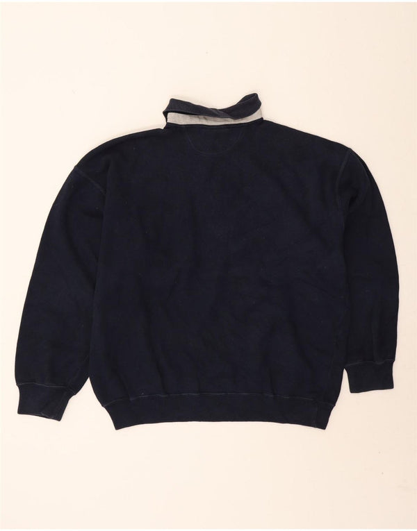 Paul & Shark Mens Polo Neck Sweatshirt Jumper Large Navy Blue Cotton