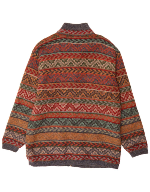 Waliki Womens Longline Cardigan Sweater UK 18 XL Multicoloured Geometric