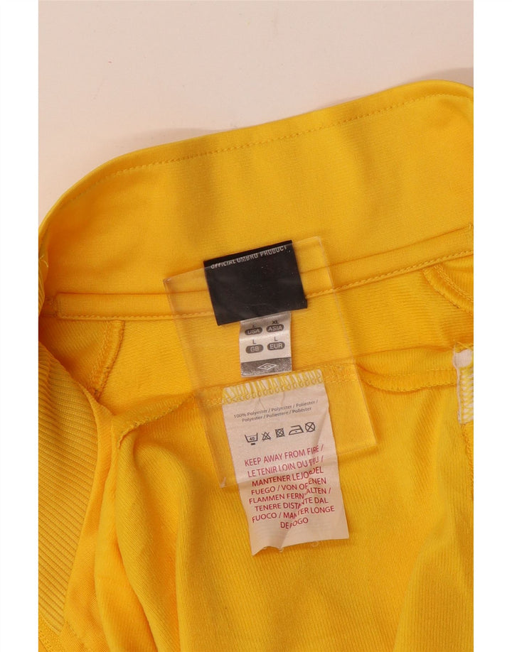 Umbro Mens Tracksuit Top Jacket Large Yellow Colourblock Polyester