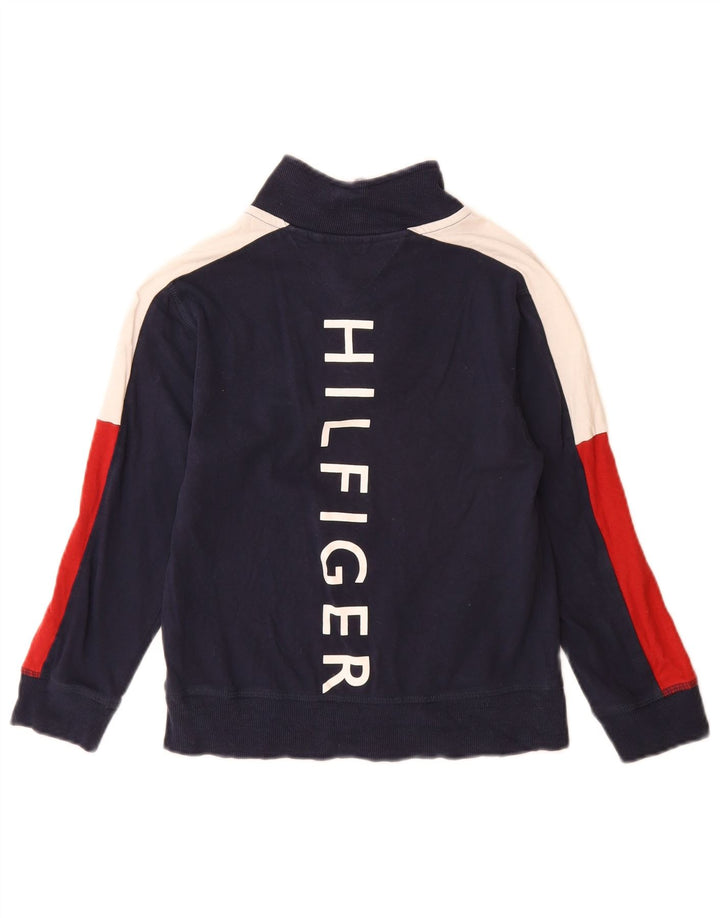 Tommy Hilfiger Boys Graphic Sweatshirt Jumper 8-9 Years Small Navy Blue