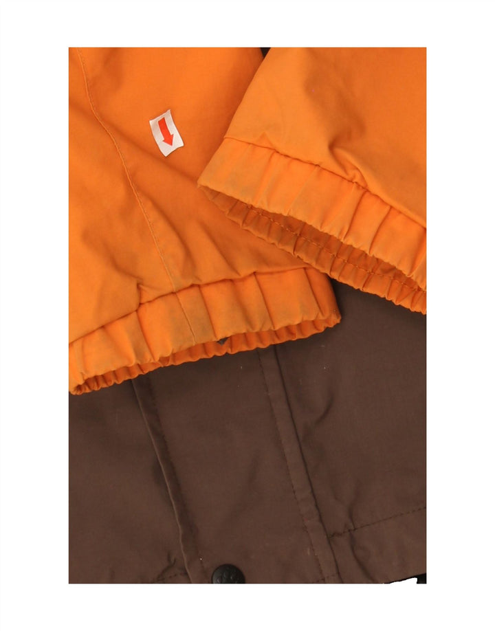 JACK WOLFSKIN Boys Graphic Rain Jacket 15-16 Years Brown Colourblock Vintage Jack Wolfskin and Second-Hand Jack Wolfskin from Messina Hembry 