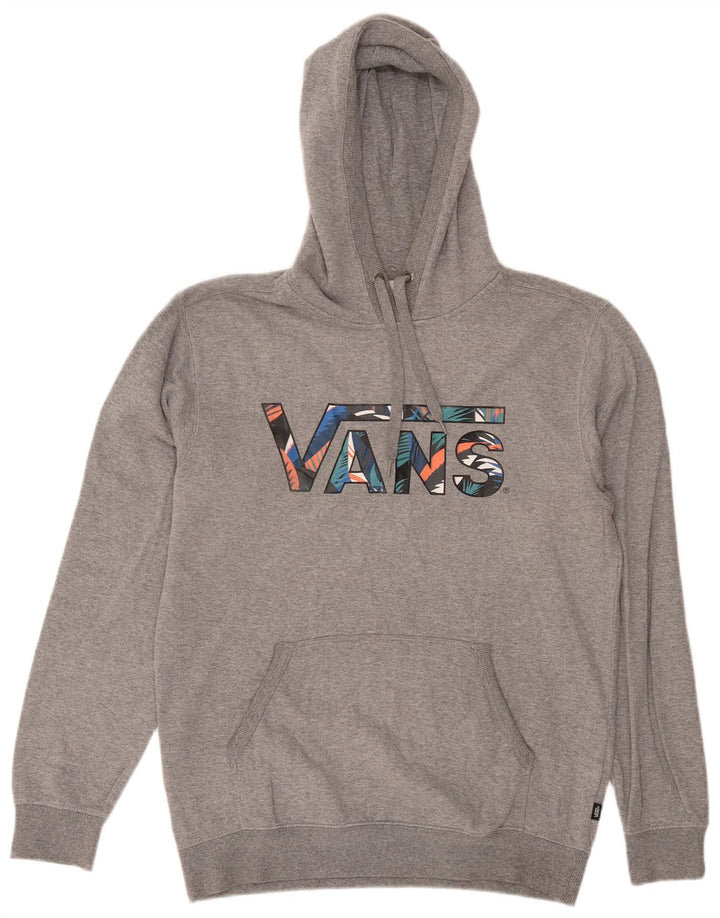 Vans Mens Graphic Hoodie Jumper Medium Grey Cotton