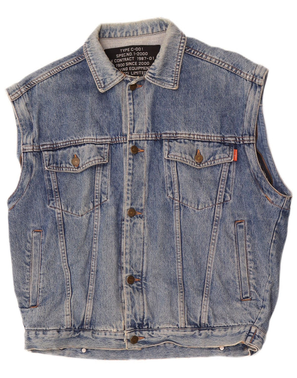 Casucci Mens Denim Gilet UK 40 Large Blue